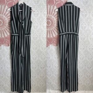 Chicwish Striped Neck Tie Sleevless Jumpsuit  S NWT